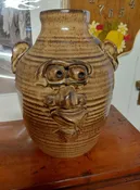 Vintage Southern Folk Art "Ugly" Face Jug - 11 1/2" tall. — Pocahontas Antiques & Curiosities