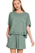 Exposed Seam Boxy Top & Shorts Set