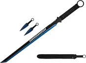 27" Tactical Master Fixed Blade Machete Set with 2 Throwing Knives (Blue Color)- SF1124BL