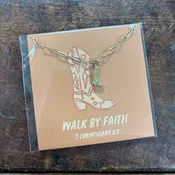 Walk By Faith Boot Necklace - Dear Heart