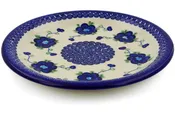 Polish Pottery 10" Plate Blue Poppies