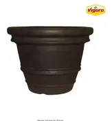 21.8 in. Sutter Creek Java Large Brown Resin Planter (21.8 in. D x 16.1 in. H)