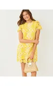 Cortney Crochet Shift Mimosa Yellow Full Bloom Knit Crochet Panel