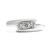 3-Stone Diamond Crossover Ring — Salvatore & Co.