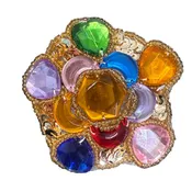 3" Multicolor Gemstone Beaded Sequin Appliqué