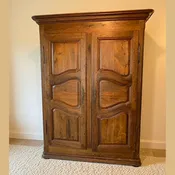 Antique French Provincial Solid Oak Armoire, Late 18th Century