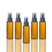 10 ml Amber Glass Vial w/ Black Fine Mist Tops (Pack of 5)