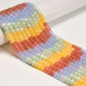 01 Gradient Colorful Dyed Jade Smooth Rondelle Beads Size 5x8mm 15.3" Strand