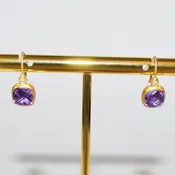 23k Gold, Diamond and Amethyst Earrings — Turkey Mountain Traders