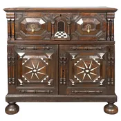 Charles II Oak And Bone Inlaid Chest