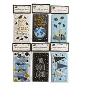 MONEY/GIFT CARD HOLDERS W/ENVELOPES GRADUATION 6CT/6AST HOTSTAMP/GLITTER ON 12PCMDSG STRIP