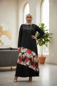 Mid-Print Modest Maxi Dress
