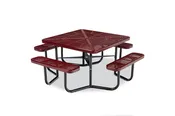 46" Square Portable Picnic Table with Slotted Surface and 4 Leg Frame
