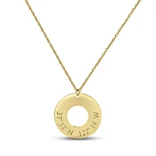 Coordinates Round Cutout Necklace 10K Yellow Gold 18"