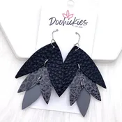 2.5" Black/Grey Leopard/Grey Chopper Lilli Belle -Earrings
