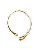 Collier rigide doré à l’or 18 carats aux gouttes irrégulières