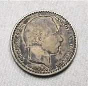 1891 Denmark 25 Ore KM# 796.1 .600 Fine Silver Foreign Vintage Collector Coin AG383
