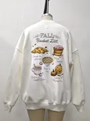 Autumn Fall Bucket List Embroidered Sweatshirt