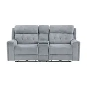 Celeste Power Double Reclining Love Seat With Center Console, Power Headrests, Hidden Arms Cup Holders, Charging Ports And Wireless Charger