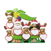 246: Tropical Santa Family of 6 Tabletop Ornament