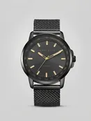 Solar Powered Gunpowder Stainless Steel Mesh Bracelet Watch