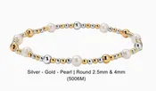2.5/4MM Silver & Gold Pearl Bracelet