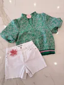 Ruffle Neck Jacquard Top