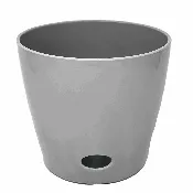 10″ Gray Round Self-Watering Bamboo Pot