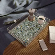 Acrylic Serving Tray "QUAD" color Mint Chocolate