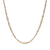 Antique Edwardian 14k Curb and Ornate Link Chain
