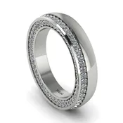 1.2Ct Diamond Double Halo Wedding Band - Lux No. 3