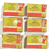 6 BOXES OF PERIOD KYNOCH .318 RIMLESS 10 COUNT CARTRIDGES