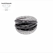 Black Wire and White Gold Pave Ring