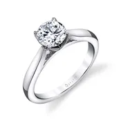 14K “Aubree” Flower Petal Solitaire Engagement Ring