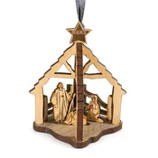 3-D Manger Scene Wood Ornament