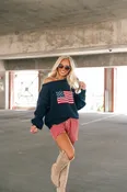 Brandi USA Flag Sweater (Navy)