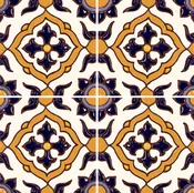 AR 79 Relieve Blue & Yellow Talavera Tile