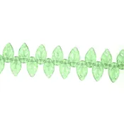 10 mm by 6 mm top-drilled vintage kelly green glass leaves