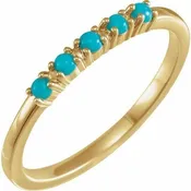 14K Gold Turquoise Stackable Ring