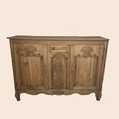 Antique French Provincial Bleached Oak Buffet