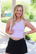 HIGH NECK SEAMLESS TOP ORCHID