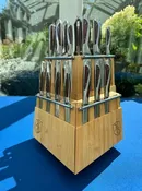Hammer Stahl Knife Block Set  - Eighteen Piece Set Missing 2 Steak Knives