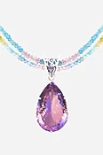 Amethyst on Aqua Pendant