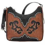 Annie’s Secret Zip Top Shoulder Bag with Conceal Carry Pocket - Hand Tooled Genuine Leather