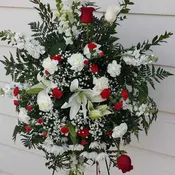 Red and White Standing Spray