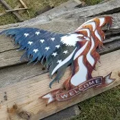 15" Eagle Welcome Sign