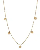 5 Tiny Discs Ball Chain Gold Filled Necklace