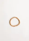 Cypress Wood + 14K Gold Filled Beaded Stretch Bracelet - 7"
