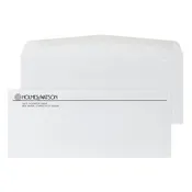 Custom #10 Standard Envelopes, 4 1/8" x 9 1/2", 24# White Wove, 1 Standard Ink, 250/Pack