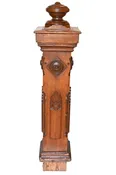 acanthus cresting eastlake newel post with rondels — Architectural Antiques
